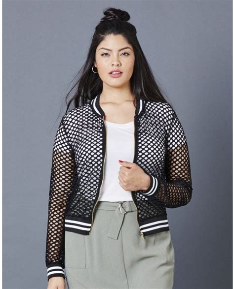 simply  fishnet bomber jacket shopstyle  size outfits clothes trendy  size clothing