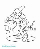 Cricket Pages Playing Coloring Match Player Ground Hitting Ball Roughly Played Grass Field sketch template