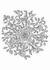 Mandala Rose Pages Coloring Printable Visit Coloriage Sur Hugolescargot sketch template