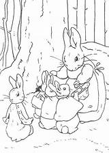 Rabbit Peter Coloring Told Mother Sister Shop sketch template