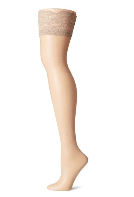 new berkshire women s shimmers ultra sheer lace top thigh highs q2