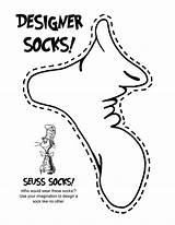 Seuss Suess Sock Activities Dot sketch template