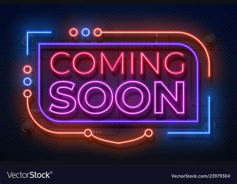 neon coming  sign film announce badge  vector image