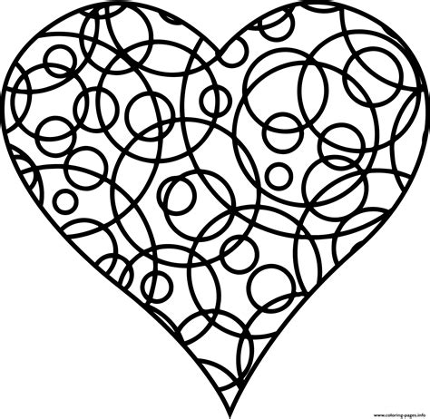 patterned heart  love coloring page printable
