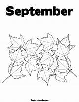 September Coloring Pages Print Maple Leaves Printable Getcolorings Getdrawings sketch template