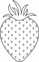 Strawberry Clip Colorable Lineart Outline Color Line Sweetclipart sketch template