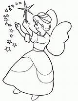 Fairy Coloring Pages Godmother Outline Cinderella Drawing Magic Characters Tinkerbell Makes Getdrawings Color Print Getcolorings Piping sketch template
