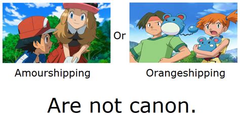 why amourshipping or orangeshipping are not canon by