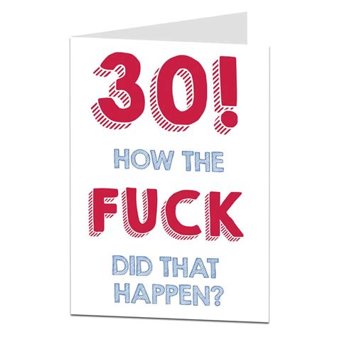 Funny Adult 30th Birthday Card