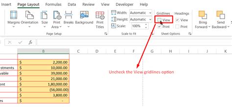print gridlines  excel  easy examples