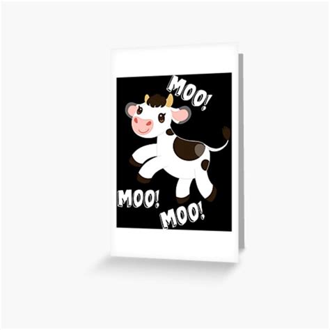Farm Cow Goes Moo Farm Party Barnyard Cow Sounds Greeting Card By