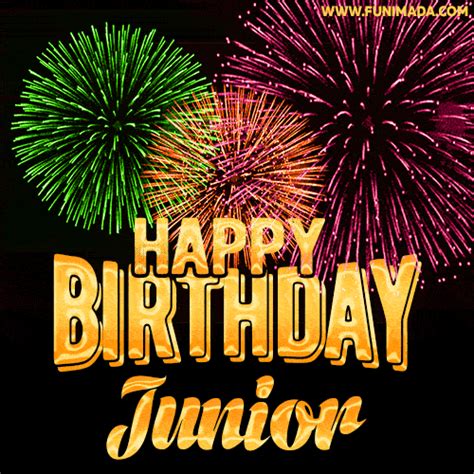 wishing   happy birthday junior  fireworks gif animated