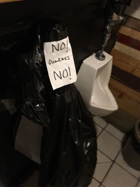 Sign At A Men’s Room Urinal Cute Pic