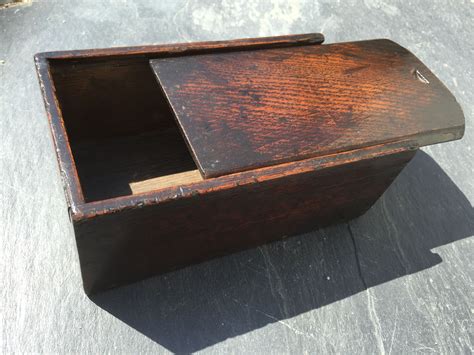 Antique 18th Century Oak Candle Box Am 18th Century