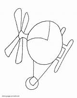 Coloring Pages Helicopter Simple Preschool Printable Transportation sketch template