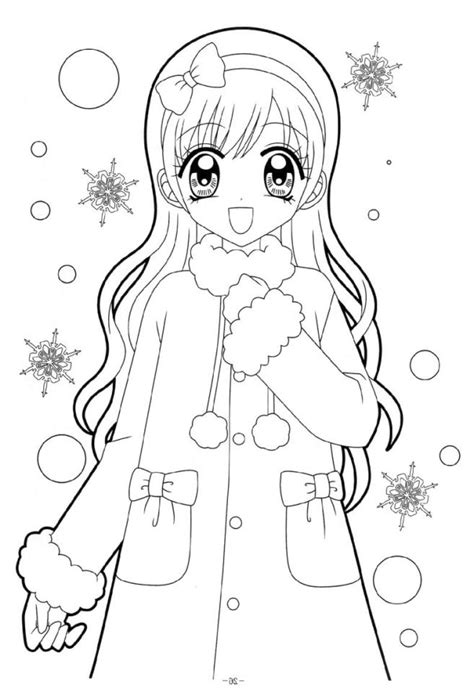 beautiful anime girl coloring pages  print wn