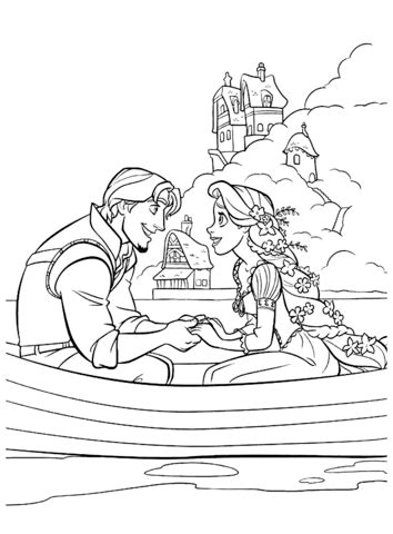flynn rider  rapunzel coloring page  printable coloring pages