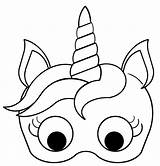 Unicorn Mask Template Coloring sketch template