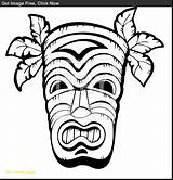 Coloring Tiki Pages Hawaii Luau Mask Hawaiian Flower Drawing Printable Colouring Printables Print Kids Head Masks Theme Faces Color Flowers sketch template