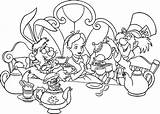 Alice Wonderland Coloring Pages Tea Party Colouring Kids Disney Drawing Boston Printable Drawings Characters Google Scene Mad Getdrawings Flowers Print sketch template