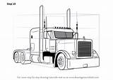 Peterbilt 379 Coloring Zeichnungen Rig Colorear Camiones Drawingtutorials101 Pickup Silhouette Optimus Transporte Simulator Trailers Scania Lkw Lifted Automobil Vector Kenworth sketch template