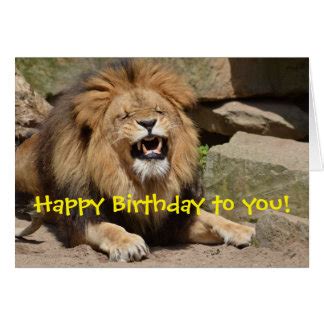 happy birthday lion greeting cards zazzle