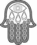 Coloring Eye Pages Hamsa Hand Printable Fatima Adults Pattern Children Jewelry Drawing Kids sketch template