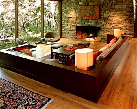 living room interior design   natural stone   build  house