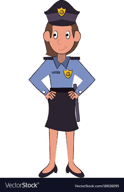 woman police avatar cartoon royalty free vector image