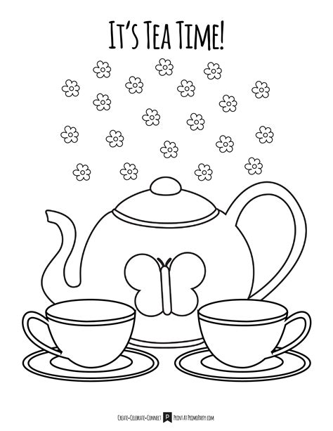 printable tea party coloring pages printable templates