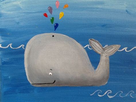 whale childrens art  acrylic childrens art art artwork