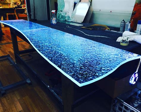 custom textured glass  led lights glass countertops  chicago  ultimate glass art