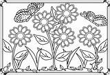 Coloring Pages Garden Flower Beautiful Butterfly Touch Color Add Flowers These sketch template