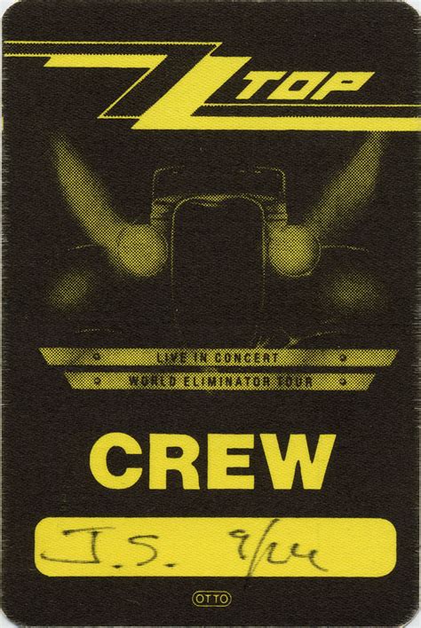 zz top backstage pass at wolfgang s