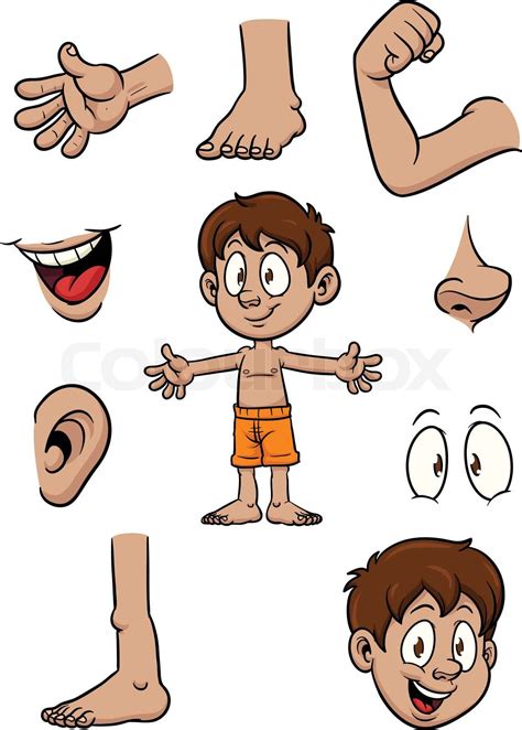 cartoon kid  body parts stock vector colourbox