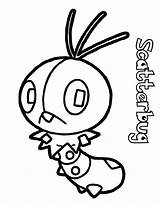 Coloring Pages Pokemon Pancham Gallade Scatterbug Template Getcolorings sketch template