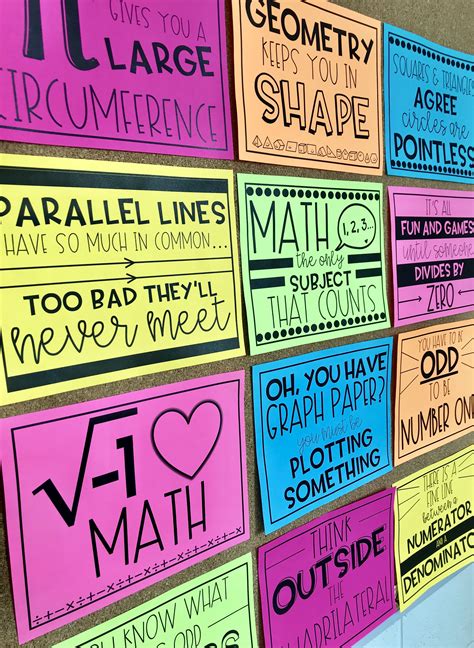 math puns posters middle school math classroom high school math