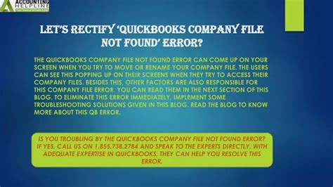 Ppt Easy Method To Fix Quickbooks Company File Not Found Issue
