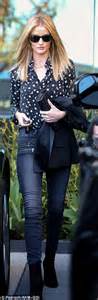 Rosie Huntington Whiteley Pairs Tuxedo Blazer With Skinny