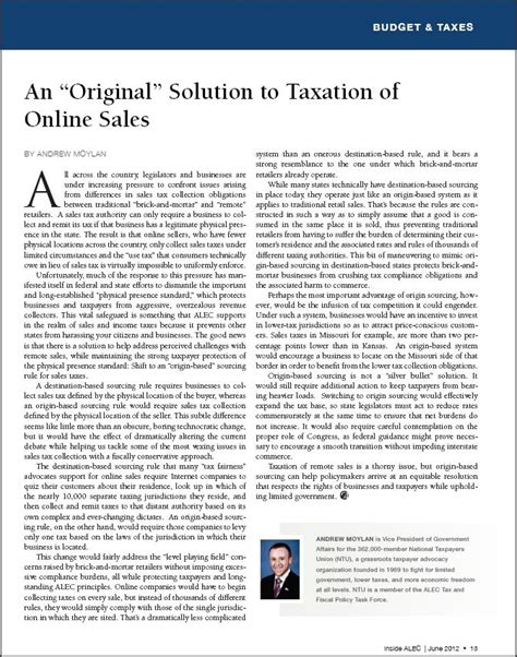original solution  taxation   sales american
