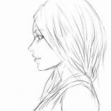 Girl Side Anime Drawings Drawing Pro Female Hair sketch template