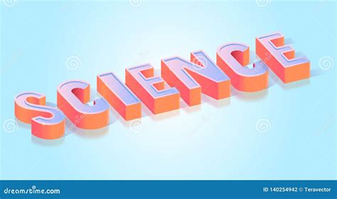 science text title isometric vector template stock vector