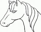 Coloring Horse Clipart Head Library Face sketch template