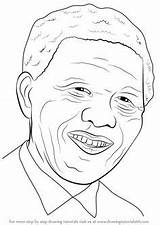 Mandela Nelson Draw Step Drawing Face Gandhi Mahatma Tutorials Pages Coloring Portrait Politicians South Printable Make Drawingtutorials101 African Democracy Getdrawings sketch template