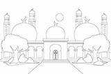 Mewarnai Masjid Untuk Sketsa Pemandangan Dyp Ramadhan Paud Menggambar Ramadan Mudah Hewan Dll sketch template