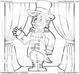 Circus Stage Cartoon Ringmaster Waving Illustration Man Royalty Clipart Visekart Vector Collc0161 sketch template