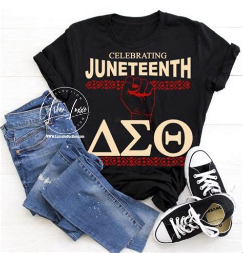 delta sigma theta celebrating juneteenth  shirt etsy