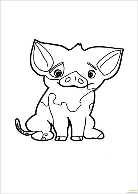 pua pig  moana  coloring pagescoloringpagesonlycom coloring