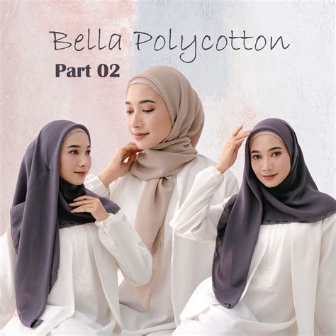 Hijab Bella Square Bahan Polycotton