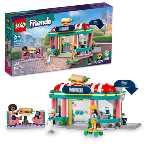 lego friends heartlake downtown diner  building toy restaurant